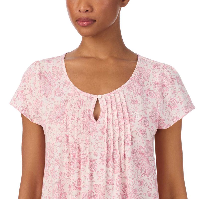 Lauren Ralph Lauren Cotton Knit Flutter Sleeve Short Gown image number 2